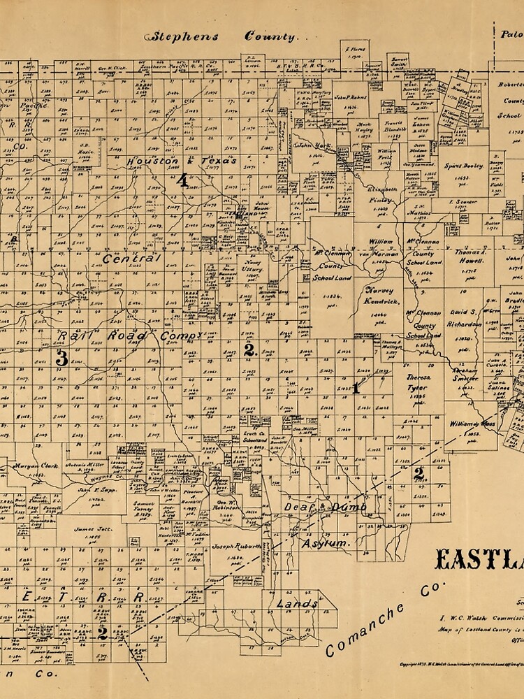 "Map of Eastland County, Texas (1879)" ALine Dress by allhistory