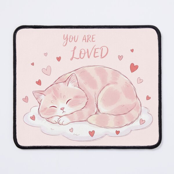 Item preview, Copy of a pink cat among pink hearts designed and sold by CozyPaws Studio.