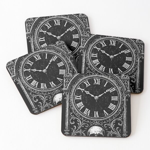 Item preview, Gothic Death Clock – Grim Reaper Skull Timepiece Art designed and sold by Mortisigil.
