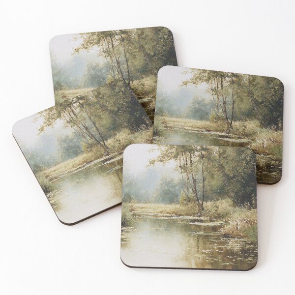 Item preview, Sunlit Marsh Landscape - Impressionist River Fine Art designed and sold by Teepot888.
