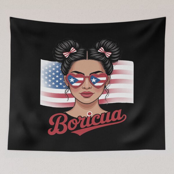 Item preview, Puerto Rico Hispanic Heritage Messy Bun Puerto Rican Girls designed and sold by HORIZBoutique.