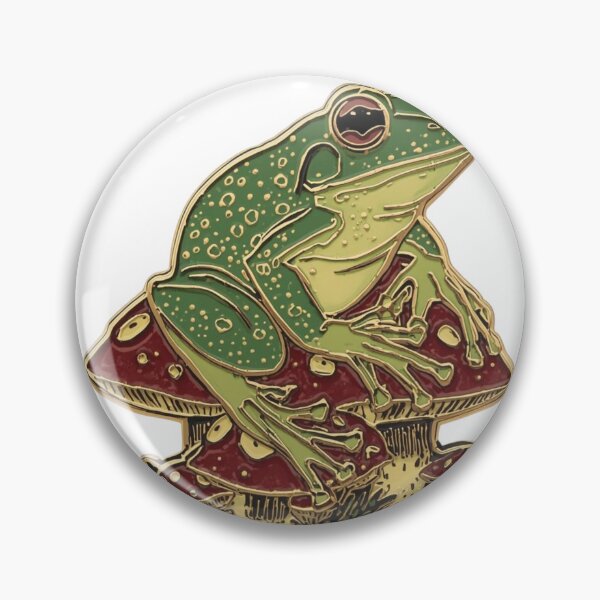 Artikelvorschau, Luxuriöse Goblincore-Frosch-Emaille-Illustration entworfen und verkauft von DayMarkThreads.