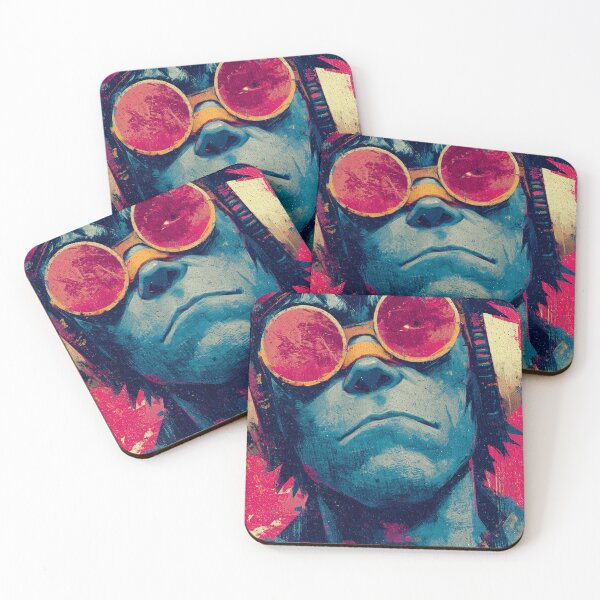 Item preview, Gritty Blue Nomad | Textured Magenta Punk Portrait designed and sold by MetroEnvision.