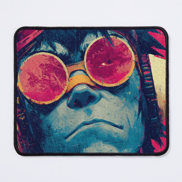 Item preview, Gritty Blue Nomad | Textured Magenta Punk Portrait designed and sold by MetroEnvision.