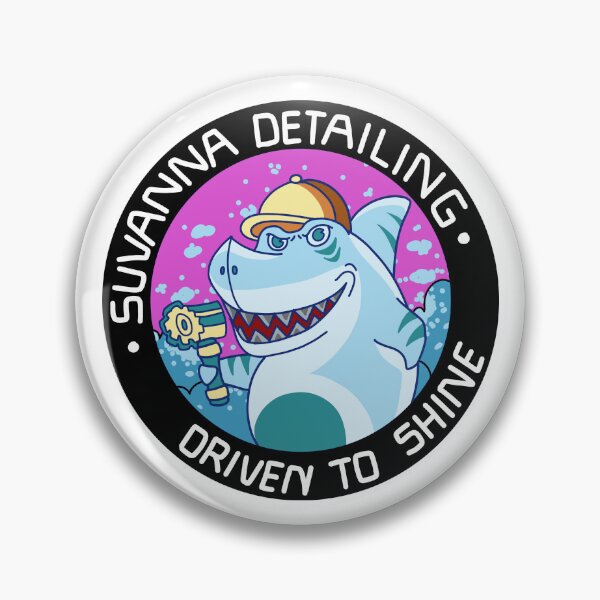 Item preview, Suanna Detailing – Driven to Shine Funny Shark Car Wash Design designed and sold by PYPuzzle.