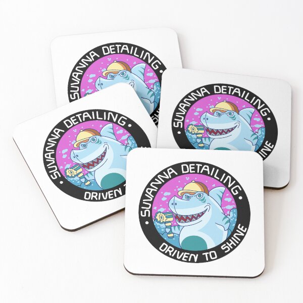 Item preview, Suanna Detailing – Driven to Shine Funny Shark Car Wash Design designed and sold by PYPuzzle.
