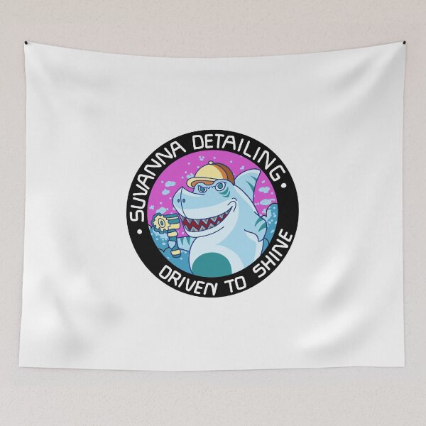 Item preview, Suanna Detailing – Driven to Shine Funny Shark Car Wash Design designed and sold by PYPuzzle.