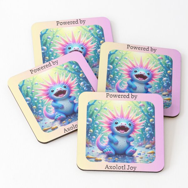 Artikelvorschau, „Powered by Axolotl Joy“ – Niedliche Fantasy-Kreaturen-Kunst für Aufkleber, Geschenke, Dekoration und gute Laune entworfen und verkauft von Whimsical Art by Angela.