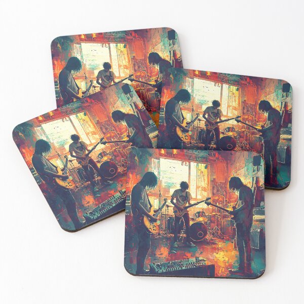 Item preview, Grunge Garage Jam | Vibrant Impressionist Rock Band Art designed and sold by MetroEnvision.