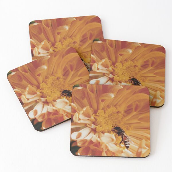 Item preview, Bee on Golden Flower Macro designed and sold by bykamilka.