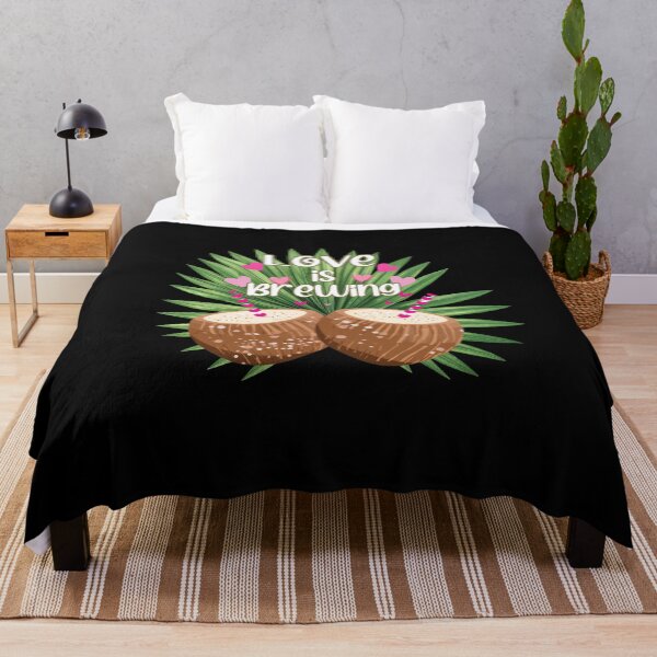 Item preview, Love Is Brewing Tropical Valentine Design – Coconut Coffee & Palm Leaves designed and sold by Sun Sand & Sea Art.