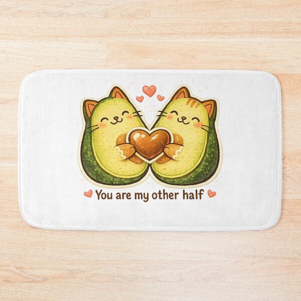 Item preview, You Are My Other Half – Cute Avocado Cats Love Illustration designed and sold by Lacritsa .