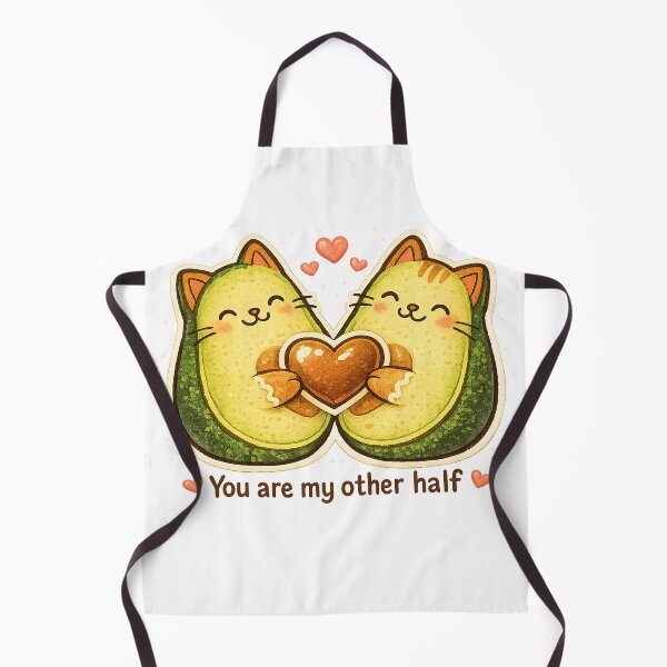 Item preview, You Are My Other Half – Cute Avocado Cats Love Illustration designed and sold by Lacritsa .