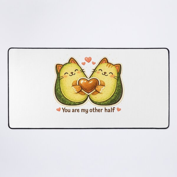 Item preview, You Are My Other Half – Cute Avocado Cats Love Illustration designed and sold by Lacritsa .