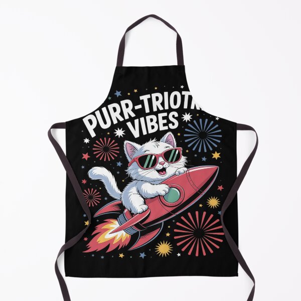 Item preview, Purr-triotic Vibes Cat Rocket 4th of July Fireworks Fun designed and sold by FluoroWave.