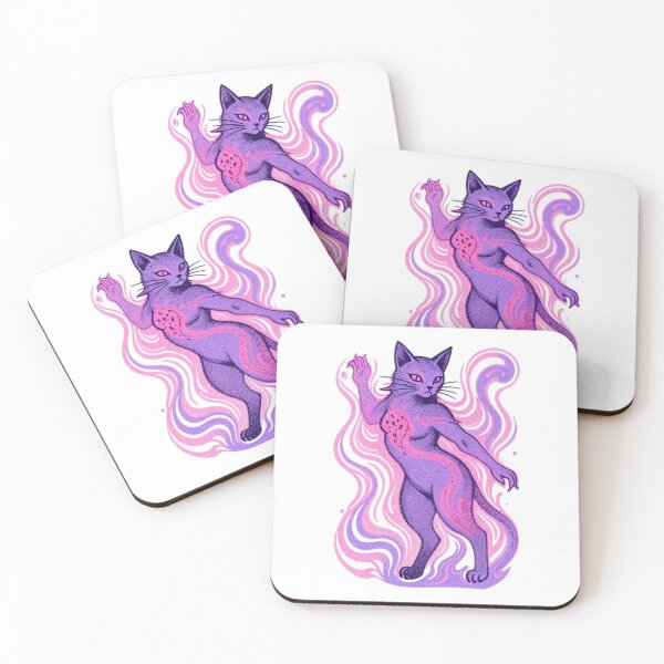 Item preview, 70s Psychedelic Pop: Cosmic Nebula Soft Cat | Weirdcore Healing Retro Riso Sticker designed and sold by gaogle.