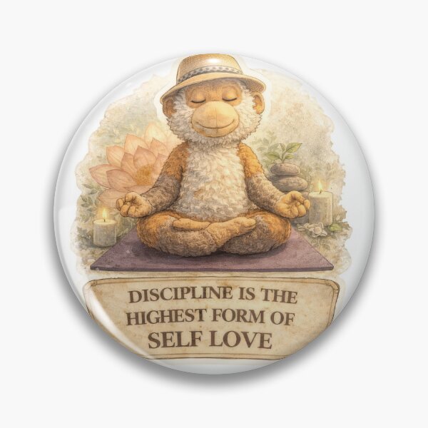 Item preview, Discipline is the highest form of Self-Love - Yoga Monkey designed and sold by Koko The Proboscis Monkey.