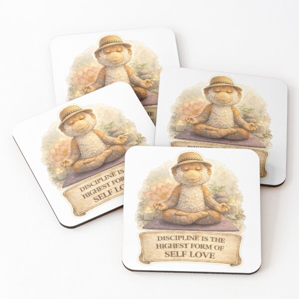 Item preview, Discipline is the highest form of Self-Love - Yoga Monkey designed and sold by Koko The Proboscis Monkey.