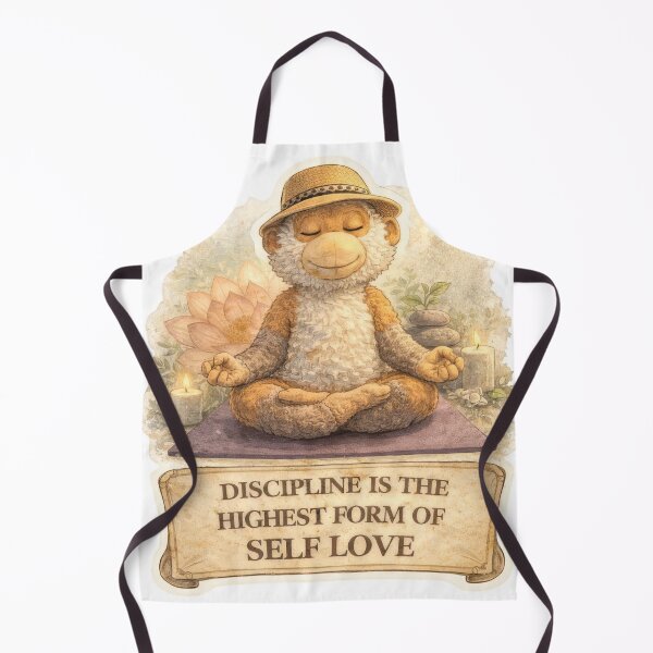Item preview, Discipline is the highest form of Self-Love - Yoga Monkey designed and sold by Koko The Proboscis Monkey.