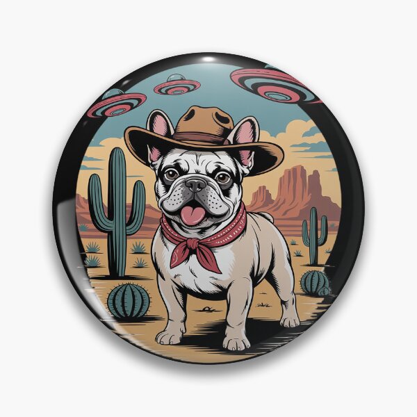 Item preview, PugDog Cowboy Cowgirl UFO Western Country Dog designed and sold by FluoroWave.
