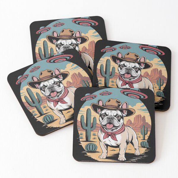 Item preview, PugDog Cowboy Cowgirl UFO Western Country Dog designed and sold by FluoroWave.