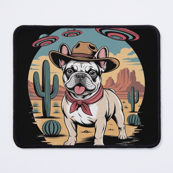 Item preview, PugDog Cowboy Cowgirl UFO Western Country Dog designed and sold by FluoroWave.