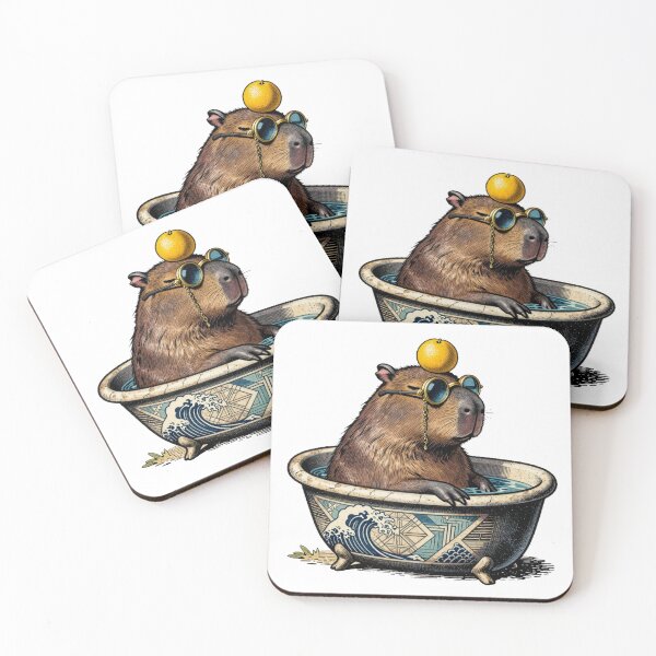 Item preview, Lord of Immersion: Minimalist Void Capybara | Art Deco Zen Etching designed and sold by gaogle.