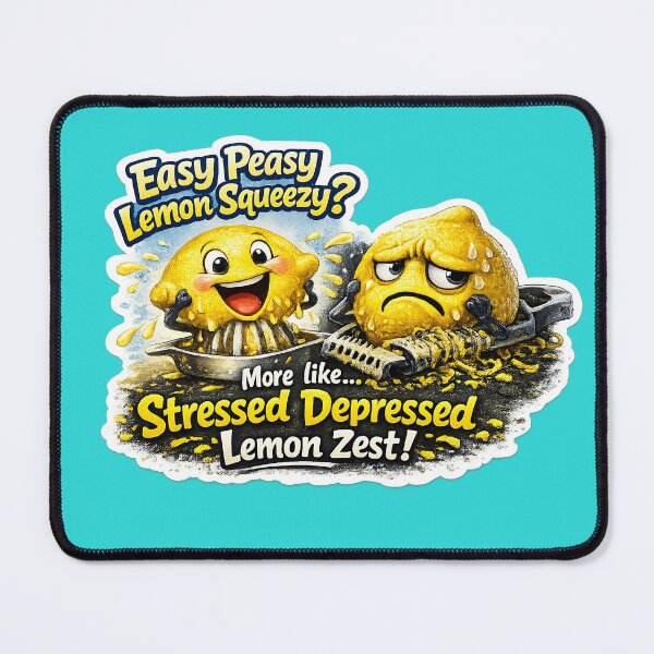 Item preview, Easy Peasy Lemon Squeezy? Stressed Depressed Lemon Zest Sticker designed and sold by SnarkleCo.