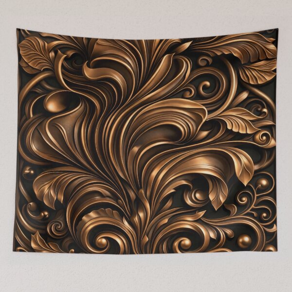 Item preview, Bronze Baroque Scrollwork designed and sold by Kaleidoscope Print.