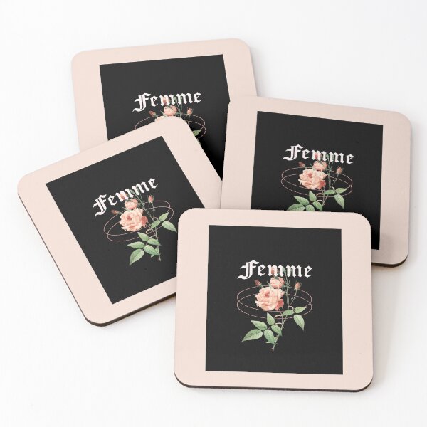 Item preview, Femme – Woman     Pale Pink Rose on Black designed and sold by Novel Works Studio.