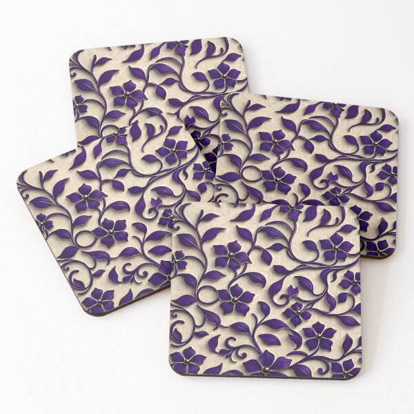 Item preview, Royal Purple Vine Floral designed and sold by Kaleidoscope Print.