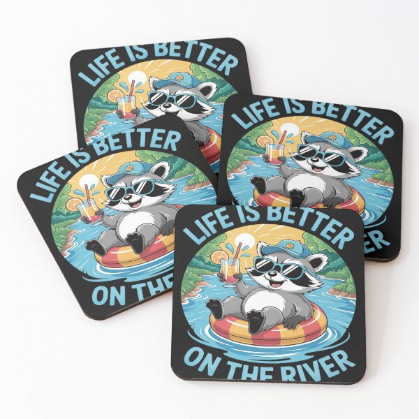 Item preview, Racoon on River tube River Tubing and Racoon River Tubing designed and sold by FluoroWave.