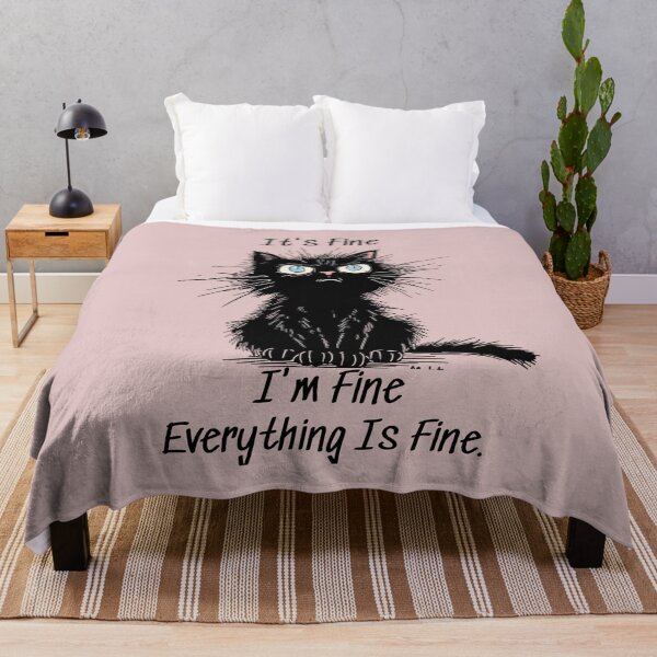 Item preview, Grumpy Black Cat Everything Is Fine designed and sold by thurma85.
