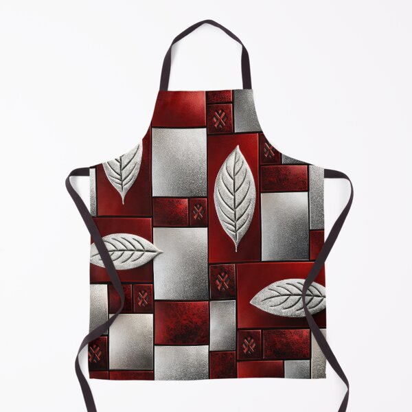 Item preview, Scarlet Silver Leaf Mosaic designed and sold by Kaleidoscope Print.