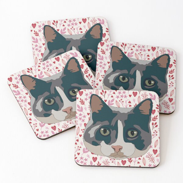 Artikelvorschau, Katze mit Valentinstagsmuster entworfen und verkauft von LeahcarsArt.