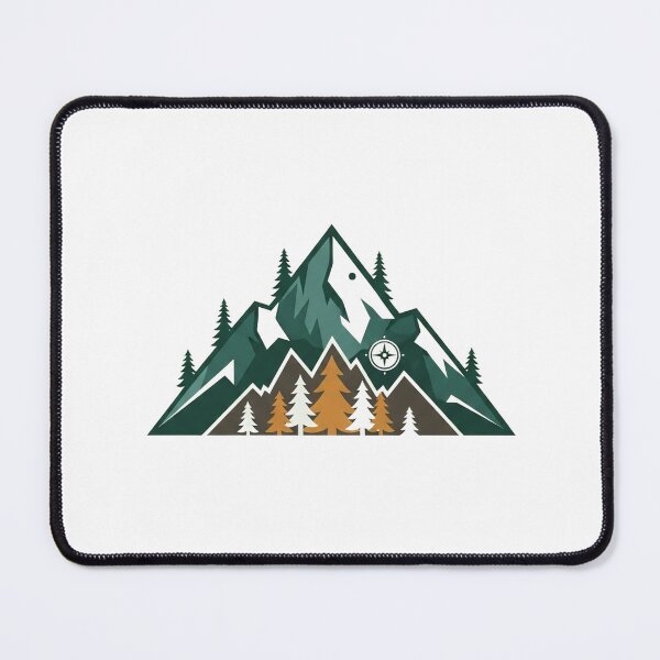 Item preview, Illustration of a compass embedded within a mountain landscape design designed and sold by VerizalShop.