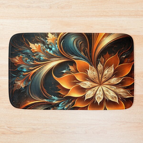Item preview, Golden Ember Floral Swirl designed and sold by Kaleidoscope Print.