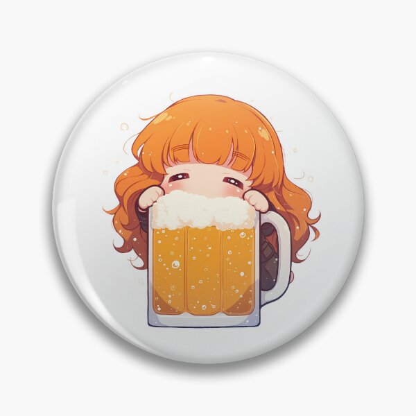 Item preview, Girls Saori Takebe Anime Girl Panzer Chibi Kawaii Beer Cute Drunk Fun Mood designed and sold by riadjamai.