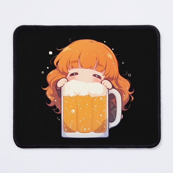 Item preview, Girls Saori Takebe Anime Girl Panzer Chibi Kawaii Beer Cute Drunk Fun Mood designed and sold by riadjamai.