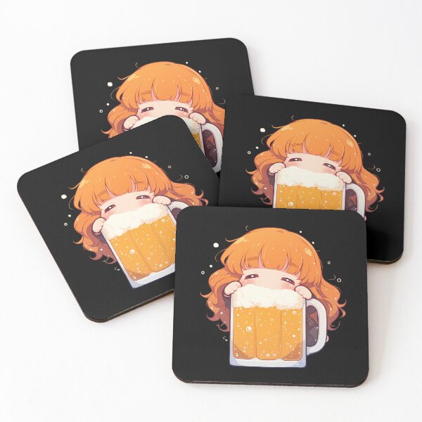 Item preview, Girls Saori Takebe Anime Girl Panzer Chibi Kawaii Beer Cute Drunk Fun Mood designed and sold by riadjamai.