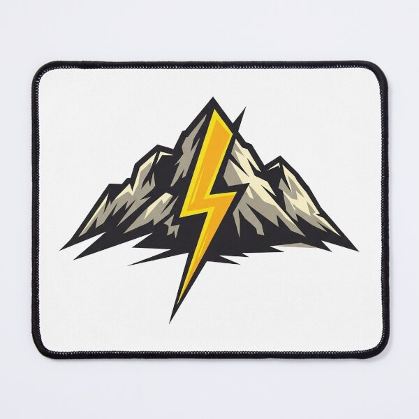 Item preview, A snowy mountain range with a vivid yellow lightning flash in the center designed and sold by VerizalShop.