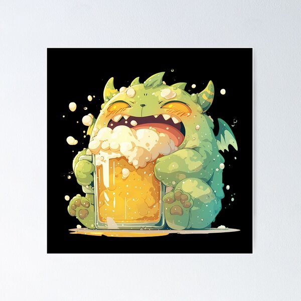 Item preview, Blue Exorcist Amaimon Anime Chibi Kawaii Beer Drunk Cute Fantasy Joyful Bubbly Vibes designed and sold by riadjamai.