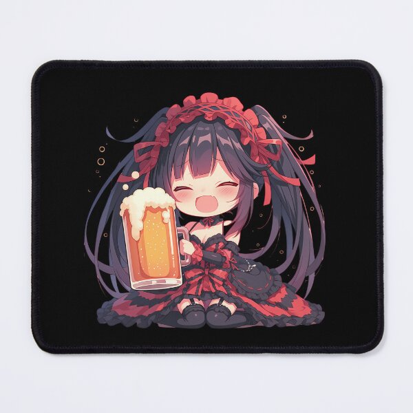 Item preview, Date Kurumi Tokisaki Anime Girl Chibi Kawaii Beer Drunk Cute Gothic Red Playful designed and sold by riadjamai.