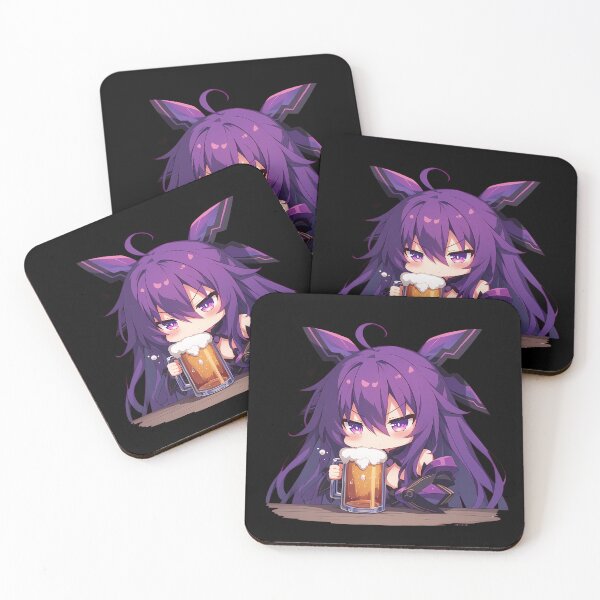 Item preview, Date Tohka Yatogami Anime Girl Chibi Kawaii Beer Drunk Cute Purple Serious Fun designed and sold by riadjamai.