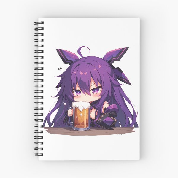 Item preview, Date Tohka Yatogami Anime Girl Chibi Kawaii Beer Drunk Cute Purple Serious Fun designed and sold by riadjamai.