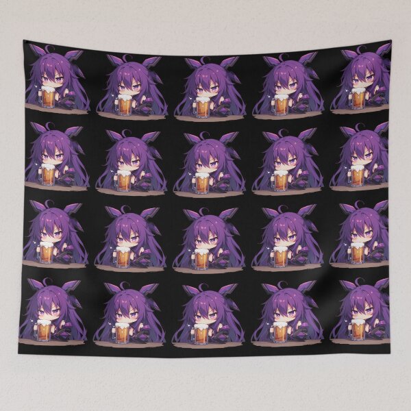 Item preview, Date Tohka Yatogami Anime Girl Chibi Kawaii Beer Drunk Cute Purple Serious Fun designed and sold by riadjamai.