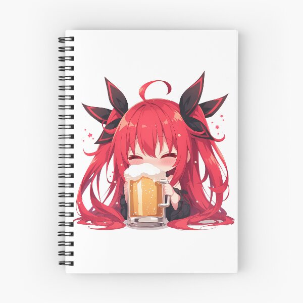 Item preview, Date Kotori Itsuka Anime Girl Chibi Kawaii Beer Drunk Cute Red Black Cheerful designed and sold by riadjamai.