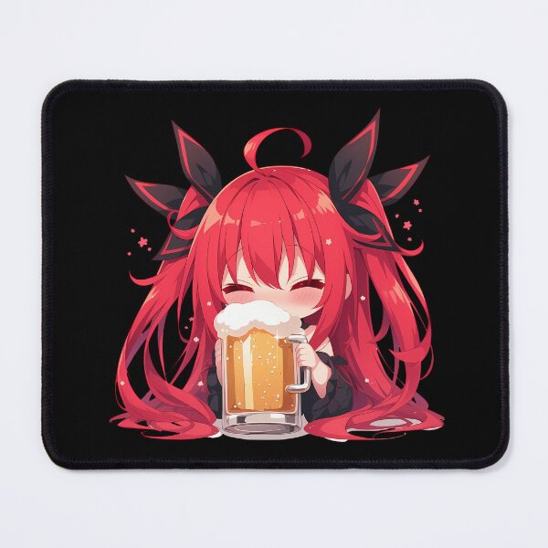 Item preview, Date Kotori Itsuka Anime Girl Chibi Kawaii Beer Drunk Cute Red Black Cheerful designed and sold by riadjamai.