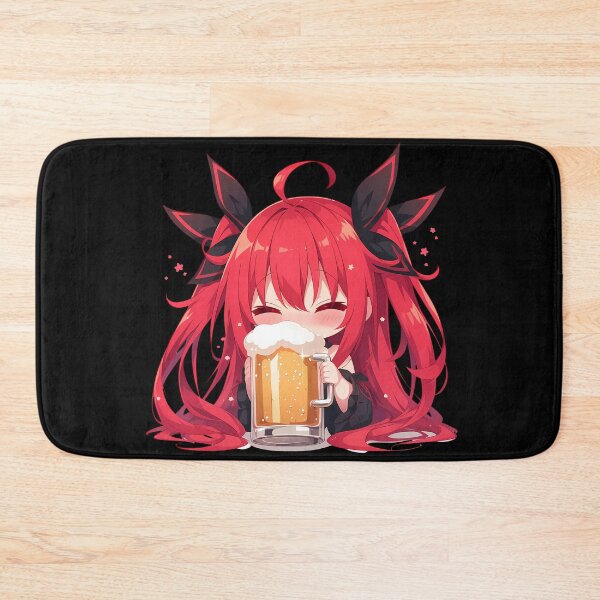 Item preview, Date Kotori Itsuka Anime Girl Chibi Kawaii Beer Drunk Cute Red Black Cheerful designed and sold by riadjamai.