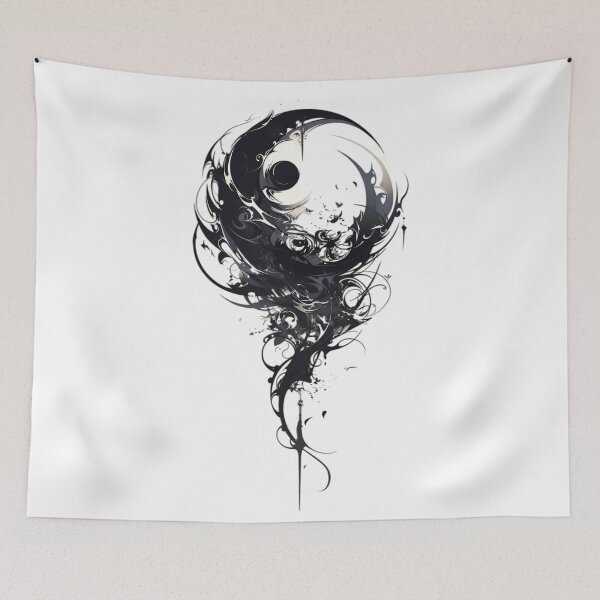 Item preview, Abstract Yin Yang Flow – Black Ink Balance Art designed and sold by Dyan4.